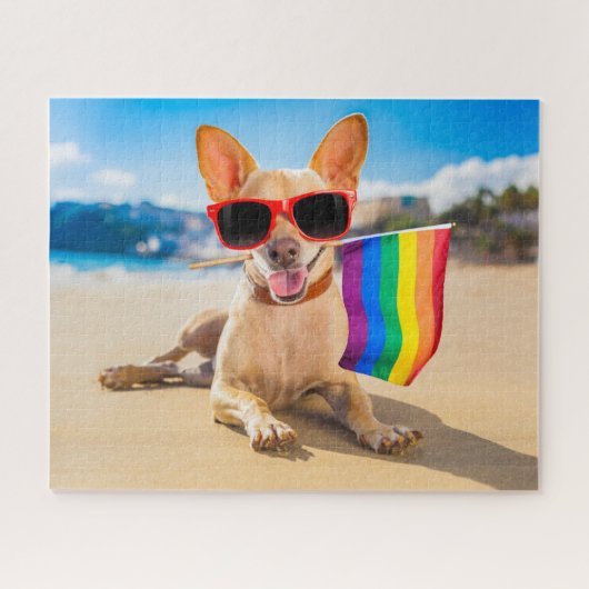 Chihuahua Dog bij het strand Legpuzzel (Horizontaal)