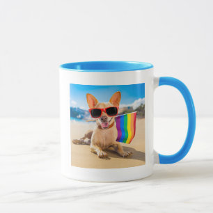 Chihuahua Dog bij het strand Mok