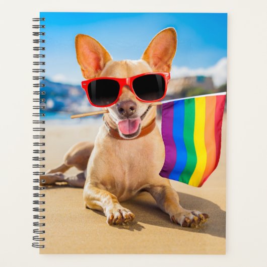 Chihuahua Dog bij het strand Planner (Voorkant)