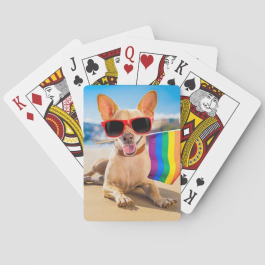 Chihuahua Dog bij het strand Pokerkaarten (Achterkant)