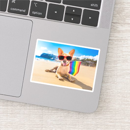 Chihuahua Dog bij het strand Sticker (Detail)