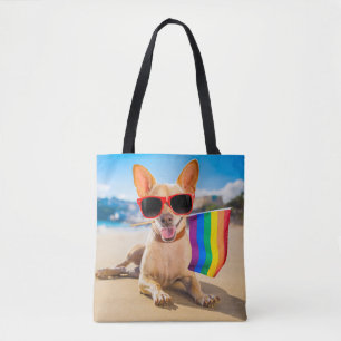 Chihuahua Dog bij het strand Tote Bag