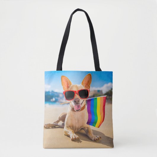 Chihuahua Dog bij het strand Tote Bag (Voorkant)