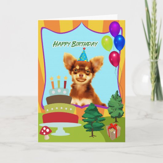 Chihuahua Dog Birthday Kaart (Voorkant)