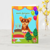 Chihuahua Dog Birthday Kaart (Gele Bloem)