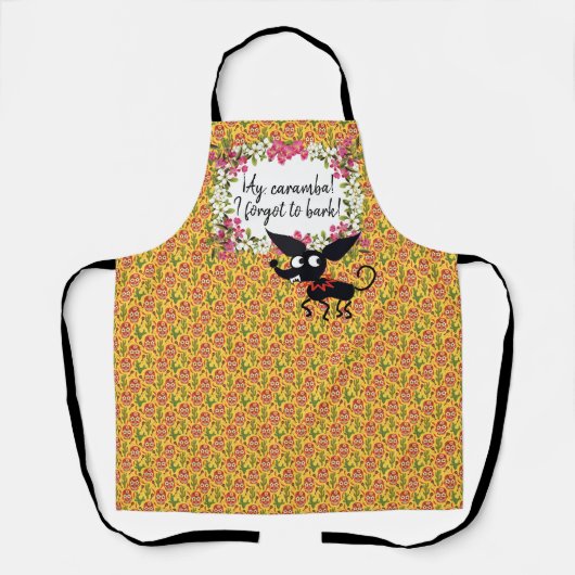 CHIHUAHUA DOG CARAMBA MEXICAN CARTOON Apron medium Schort (Voorkant)