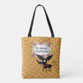 CHIHUAHUA DOG CARAMBA MEXICAN CARTOON Canvas tas (Achterkant)