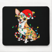 Chihuahua Dog Christmas Lights Santa Xmas Pet Dog Muismat (Voorkant)