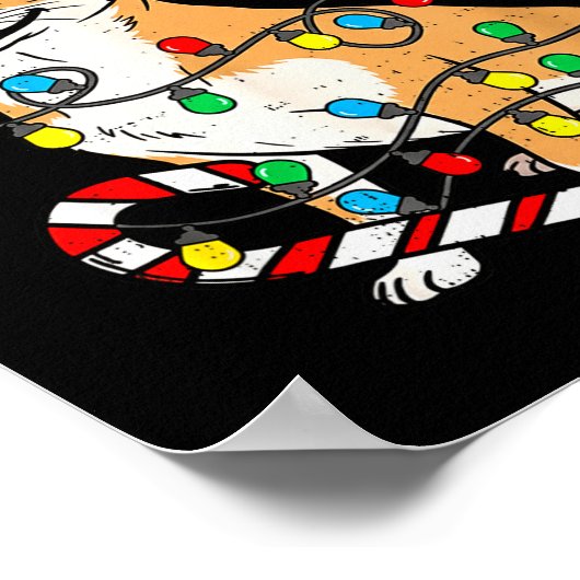 Chihuahua Dog Christmas Lights Santa Xmas Pet Dog  Poster (Hoek)