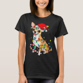 Chihuahua Dog Christmas Lights Santa Xmas Pet Dog  T-shirt (Voorkant)
