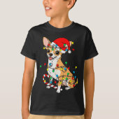 Chihuahua Dog Christmas Lights Santa Xmas Pet Dog  T-shirt (Voorkant)