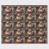 Chihuahua Dog Christmas Stocking Surprise Art Cadeaupapier (Vlak)