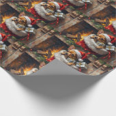 Chihuahua Dog Christmas Stocking Surprise Art Cadeaupapier (Hoek)