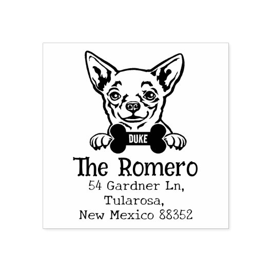 Chihuahua Dog, Custom Return Address Rubberstempel (Afrduk)