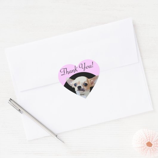Chihuahua Dog Dank u hart stickers (Envelop)