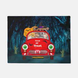 Chihuahua Dog Driving Car Scary Halloween Deurmat