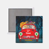 Chihuahua Dog Driving Car Scary Halloween Magneet (Voorkant / Achterkant)