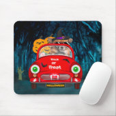 Chihuahua Dog Driving Car Scary Halloween Muismat (Met muis)