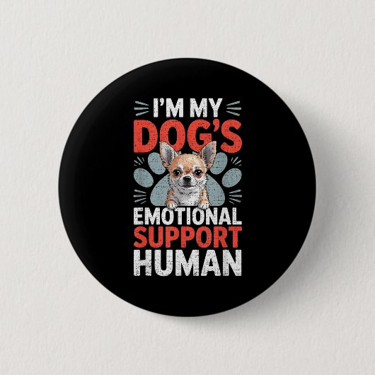 Chihuahua Dog Emotional Suprt Human  Ronde Button 5,7 Cm (Voorkant)