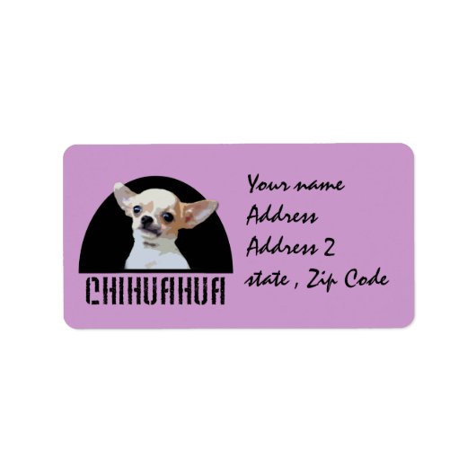 Chihuahua dog etiket (Voorkant)