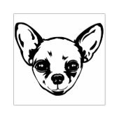 Chihuahua Dog Face Silhouette Rubberstempel (Afrduk)