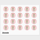 Chihuahua Dog Floral Pink Silver Ronde Sticker (Vel)