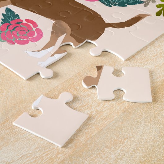 Chihuahua Dog Florals Legpuzzel (Zijkant)