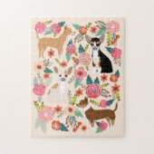 Chihuahua Dog Florals Legpuzzel (Verticaal)