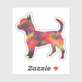 Chihuahua Dog Geometric Pattern Silhouette Multi Sticker (Vel)