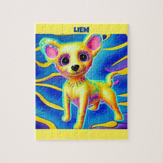 CHIHUAHUA DOG GEPUBLICEERD MET GEPERSONALISEERDE N LEGPUZZEL (Verticaal)