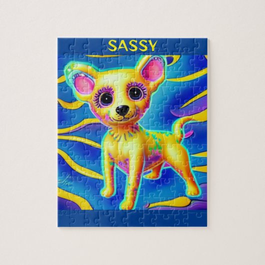 CHIHUAHUA DOG GEPUBLICEERD MET GEPERSONALISEERDE N LEGPUZZEL (Verticaal)