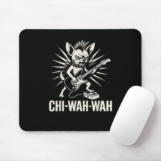 Chihuahua Dog Gitarist Wah Pedal Punk Rocker Musi Muismat (Met muis)