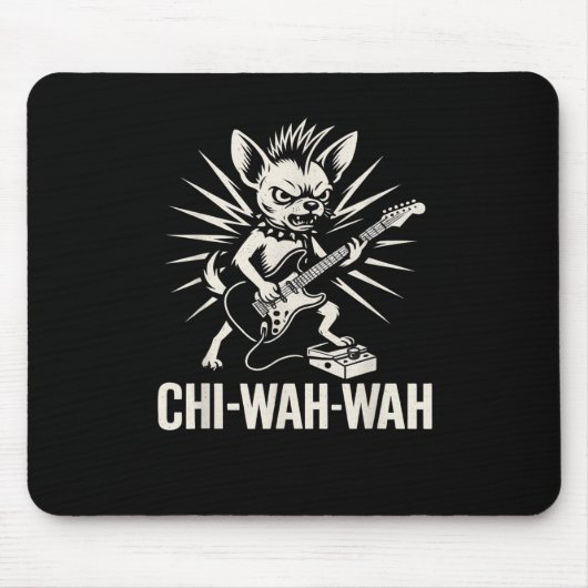 Chihuahua Dog Gitarist Wah Pedal Punk Rocker Musi Muismat (Voorkant)