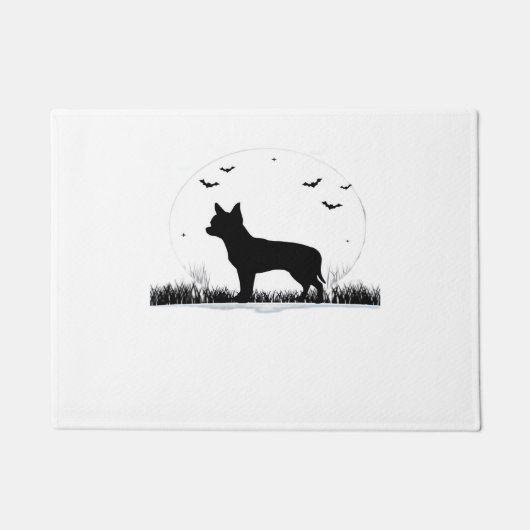 Chihuahua Dog - Halloween Moon Silhouette Classic Deurmat (Voorkant)