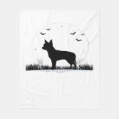 Chihuahua Dog - Halloween Moon Silhouette Classic Fleece Deken (Voorkant)