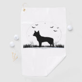 Chihuahua Dog - Halloween Moon Silhouette Classic Golfhanddoek (Insitu)