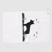 Chihuahua Dog - Halloween Moon Silhouette Classic Golfhanddoek (Horizontaal)