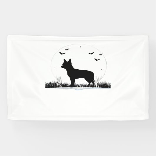 Chihuahua Dog - Halloween Moon Silhouette Classic Spandoek (Horizontaal)