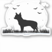 Chihuahua Dog - Halloween Moon Silhouette Classic Sticker (Voorkant)