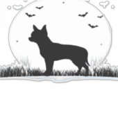 Chihuahua Dog � Halloween Moon Silhouette Classic  Sticker (Voorkant)