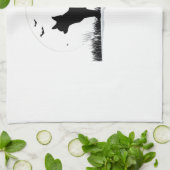 Chihuahua Dog � Halloween Moon Silhouette Classic  Theedoek (Gevouwen)