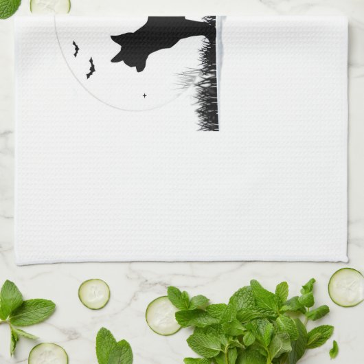 Chihuahua Dog � Halloween Moon Silhouette Classic  Theedoek (Gevouwen)