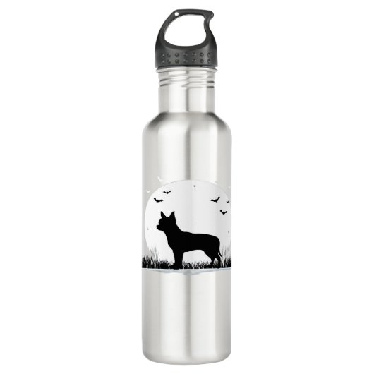 Chihuahua Dog - Halloween Moon Silhouette Classic Waterfles (Voorkant)