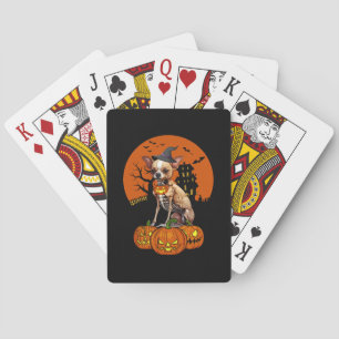 Chihuahua Dog Halloween Pokerkaarten