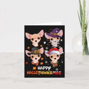 Chihuahua Dog Halloween Thanksgivin Kaart