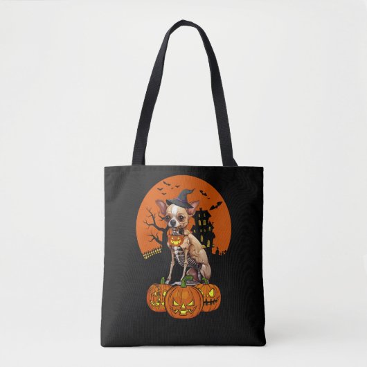 Chihuahua Dog Halloween Tote Bag (Voorkant)
