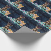 Chihuahua Dog Halloween Truck Scary Night Cadeaupapier (Hoek)