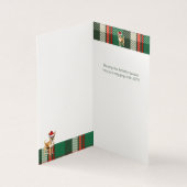 Chihuahua Dog Holiday Green Plaid Kerst Kaart (Binnen)