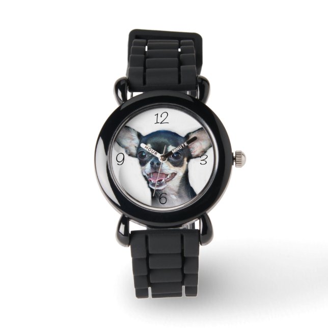 Chihuahua dog horloge (Voorkant)