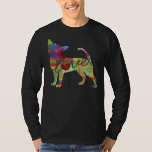 Chihuahua Dog houdt van een heldere en kleurrijke T-shirt